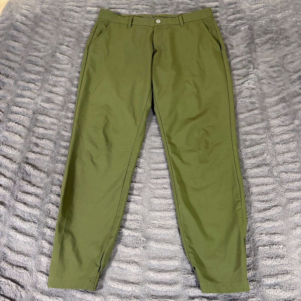 Primo Golf Joggers Mens 34 Regular Olive Green Stretch Performance Ankle Zip